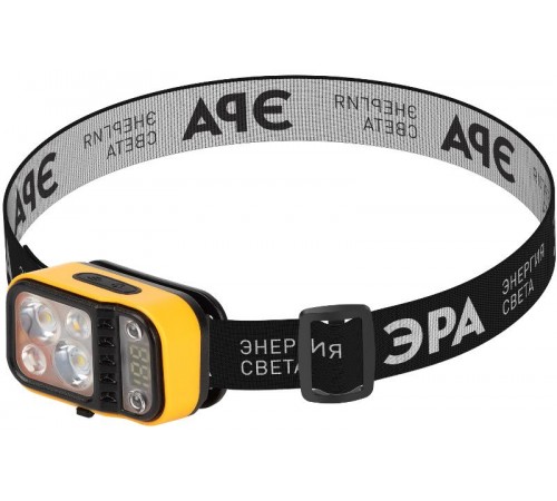 Фонарь налобный светодиодный  Рабочие Практик GA-813 аккумуляторный 3+3 Bт сенсорное управление дисплей 4 режима  Б0069576  ЭРА