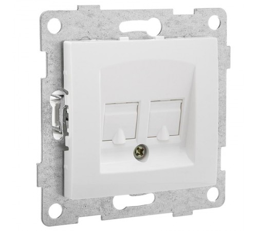 Bravo Розетка телефонная RJ12, двойная, СУ, белый  С10Т2-001  GUSI Electric