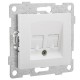 Bravo Розетка телефонная RJ12, двойная, СУ, белый  С10Т2-001  GUSI Electric