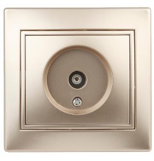1-301-04 Intro Розетка TV одиночная, IP20, СУ, Plano, шампань  Б0030079  Intro