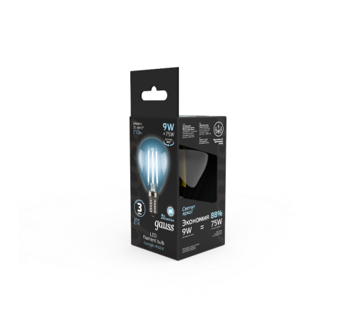 Лампа светодиодная Black LED Filament Шар E14 9W 710lm 4100K  105801209  Gauss