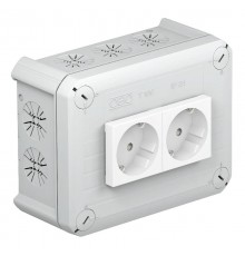 Коробка распределительная T100, 150x116x67 мм мм, с 2 Modul 45 (T 100 2MSD WS)  2007821  OBO Bettermann