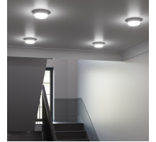 Светильник светодиодный  Elementary IP65 D140*48 12W 1200lm 4000K 175-265V ЖКХ круглый с дежурным режимом и микроволновым датчиком  126411212-DMS  G