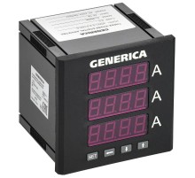 Амперметр цифровой щитовой трехфазный 96х96мм LED  IDA21-5-3-0-LED-G  GENERICA