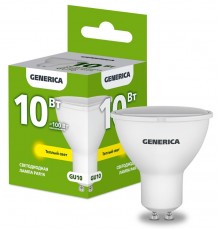 Лампа светодиодная PAR16 софит 10Вт 230В 3000К GU10   LL-PAR16-10-230-30-GU10-G  GENERICA
