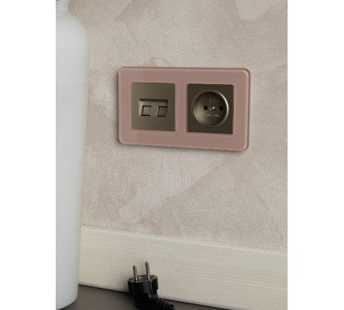 BRITE Рамка 2-ая РУ-2-2-Бр стекло дымчатый RE  BR-M22-G-41-K97  IEK