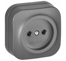 GLORY Розетка без з/к/ш о/у 10А РС20-2-ХСм сталь матовый  ERH10-K46M-10  IEK