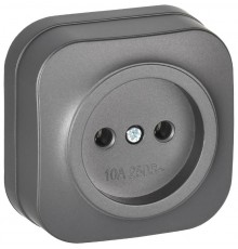 GLORY Розетка без з/к/ш о/у 10А РС20-2-ХСм сталь матовый  ERH10-K46M-10  IEK