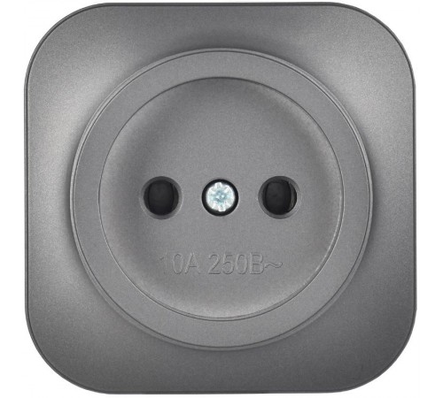 GLORY Розетка без з/к/ш о/у 10А РС20-2-ХСм сталь матовый  ERH10-K46M-10  IEK