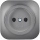GLORY Розетка без з/к/ш о/у 10А РС20-2-ХСм сталь матовый  ERH10-K46M-10  IEK