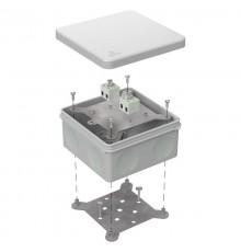 Коробка огнестойкая для о/п двухкомпонентная 60-0300-FR2.5-4 Е15-Е120 RAL7035 100х100х50 (14 шт/кор) серая  60-0300-7035-FR2.5-4  Промрукав