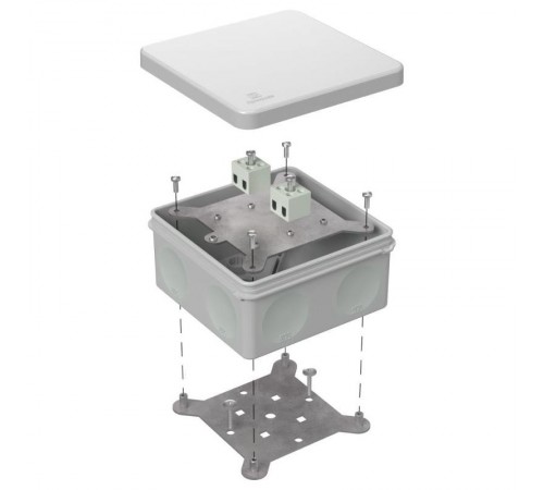 Коробка огнестойкая для о/п двухкомпонентная 60-0300-FR2.5-4 Е15-Е120 RAL7035 100х100х50 (14 шт/кор) серая  60-0300-7035-FR2.5-4  Промрукав