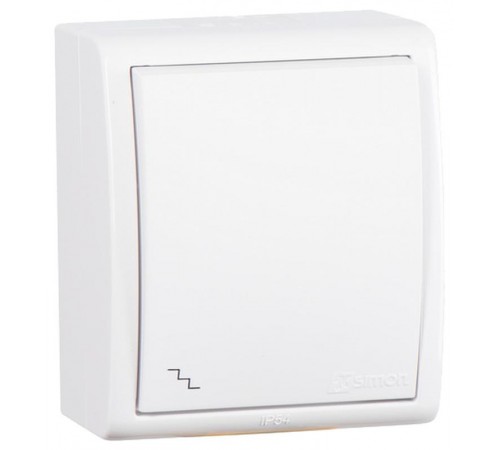 Simon 15 Aqua Белый Выключатель 1-кл проходной, IP54, 10А 250В, винт. зажим  1594201-030  Simon