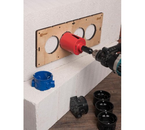 Шаблон для подрозетников c 4 отв. диам. 68 мм EKF Expert  sh-d68-4  EKF