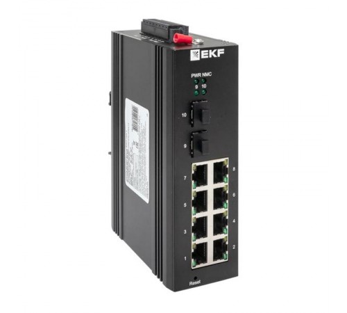 Промышленный управляемый коммутатор уровня L2 TSX-ML2-2GX/SFP-8GT, 2 порта 1000Base-X SFP, 8 портов 10/100/1000Base-T(X) RJ45, монтаж на динрейку TSX 