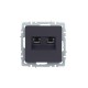 BRITE Розетка двойная RJ11+RJ45 кат.5E РК/Т12-БрГ графит   BR-KT20-O-1-K53  IEK