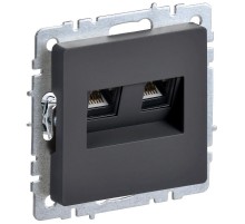 BRITE Розетка двойная RJ11+RJ45 кат.5E РК/Т12-БрГ графит   BR-KT20-O-1-K53  IEK