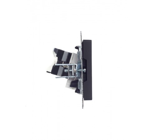 BRITE Розетка двойная RJ11+RJ45 кат.5E РК/Т12-БрГ графит   BR-KT20-O-1-K53  IEK