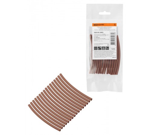 Набор трубок термоусаживаемых, клеевых "Моноцвет, коричневый 3,2/1,0 " SQ0548-3003  TDM