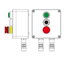 Взрывозащищенный пост управления из полиэстера CPE-P-03-(1xLR(250)-P1G(11)-1xP3E(11))-2xKA2MHK(C)1Ex d e IIC Т5 Gb / Ex tb IIICT95°C Db IP66/КЗ  2231