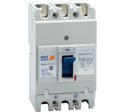 Выключатель автоматический OptiMat E100L050-ОМ4-РЕГ 273892  КЭАЗ