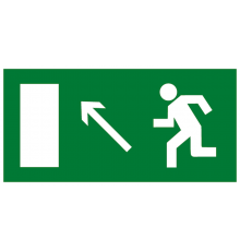 Знак эвакуационный E 06 "Направление к эвакуационному выходу налево вверх" 150х300 мм  pn-e-06  EKF