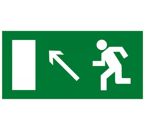 Знак эвакуационный E 06 "Направление к эвакуационному выходу налево вверх" 150х300 мм  pn-e-06  EKF