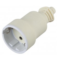 Розетка кабельная R4(W)  c/з 16A прямой ввод белая (10/200/4000) Б0019190  ЭРА