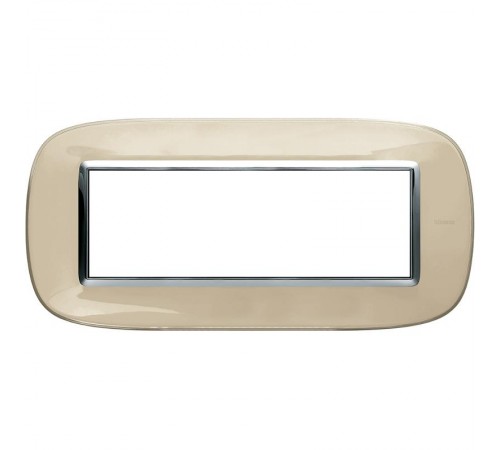 Axolute декоративные накладки в форме эллипса, прозрачные, цвет бежевая карамель, на 6 модулей  HB4806DA  Legrand