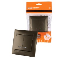 Выключатель 2 кл. с подсветкой 10А бронза "Лама"  SQ1815-0705  TDM