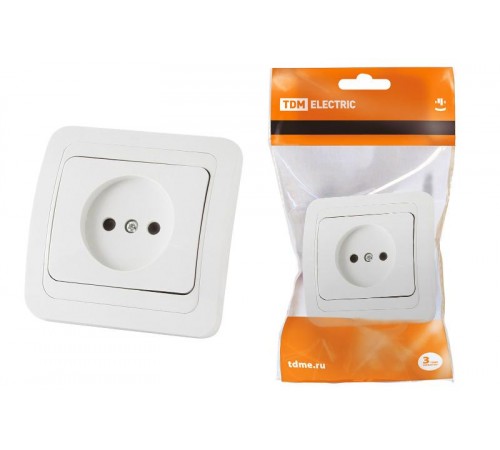 Розетка 2П 10А белая "Валдай"   SQ1804-0007  TDM
