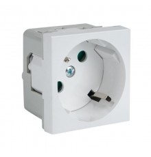 Розетка 45х45 PRO, с заземлением, белая , 45 град  E6MR16-028-10-45  EKF