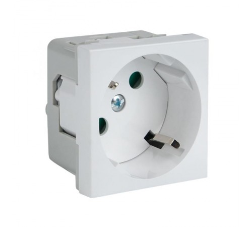 Розетка 45х45 PRO, с заземлением, белая , 45 град  E6MR16-028-10-45  EKF
