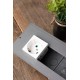 Розетка 45х45 PRO, с заземлением, белая , 45 град  E6MR16-028-10-45  EKF