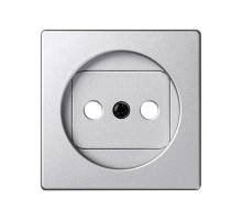 Simon 82 Накладка на розетку двухполюсную 2Р б/з, с защитными шторками, S82 Detail алюминий  82040-93  Simon