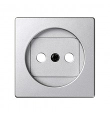 Simon 82 Накладка на розетку двухполюсную 2Р б/з, с защитными шторками, S82 Detail алюминий  82040-93  Simon