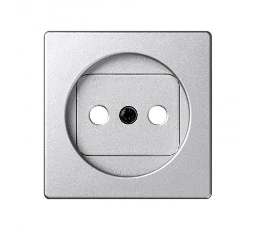Simon 82 Накладка на розетку двухполюсную 2Р б/з, с защитными шторками, S82 Detail алюминий  82040-93  Simon