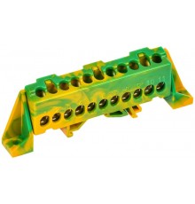 TEKFOR Шина PE "земля" в комбинированном DIN-изоляторе "Стойка" 6х9-11-ЖЗ  TF-NN10-11-DP-K52  IEK