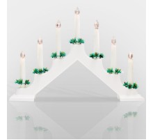 Новогодняя горка 7 свечек, цвет корпуса: Белый, цвет свечения: ТЕПЛЫЙ БЕЛЫЙ  501-081  NEON-NIGHT