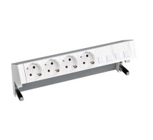 Simon S400 Настольный розеточный блок, 4x2P+E, адаптер для 4хRJ45, моноблок, алюминий, Simon 400  42604040-133  Simon