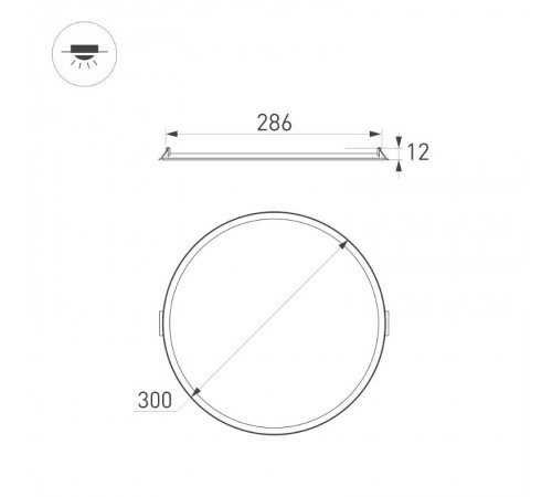 Светильник DL-EDGE-R300-24W Warm3000 (WH, 115 deg, 230V) ( IP40 Металл, 3 года)  036068  Arlight