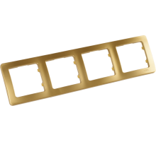 Рамка четырёхместная, скрытой установки, цвет золото  Р404-07  HEGEL