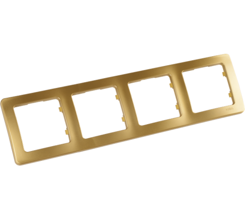 Рамка четырёхместная, скрытой установки, цвет золото  Р404-07  HEGEL