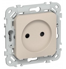 FLITE Розетка без заземления со шторками быстрозажимные клеммы 10А РСш01-1-ФлЛ льняной  FI-R13-10-1-K88  IEK