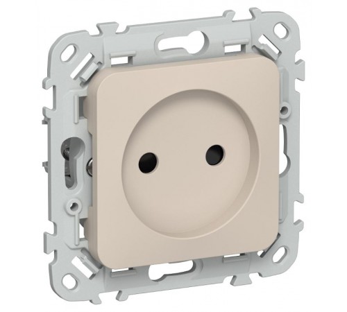 FLITE Розетка без заземления со шторками быстрозажимные клеммы 10А РСш01-1-ФлЛ льняной  FI-R13-10-1-K88  IEK