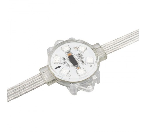 Модуль управляемый VISOR-DMX-5060-6-24V RGB 120deg (D40x12mm, 1.5W, IP68)  029188  Arlight