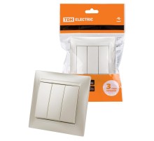 Выключатель 3-х кл. 10А перламутр "Лама"  SQ1815-0803  TDM