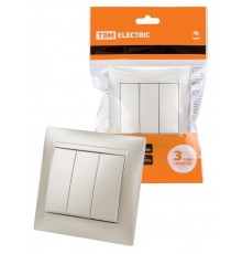 Выключатель 3-х кл. 10А перламутр "Лама"  SQ1815-0803  TDM