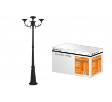 Опора парковая, без рассеив. НТУ 015, E27, 3x100 Вт, байонет 145 мм, H2005 мм, алюм, черн, IP54,  SQ0330-2004  TDM