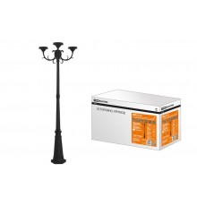 Опора парковая, без рассеив. НТУ 015, E27, 3x100 Вт, байонет 145 мм, H2005 мм, алюм, черн, IP54,  SQ0330-2004  TDM